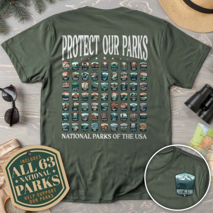 Protect our Parks Badges Front/Back Print Comfort Colors T-Shirt