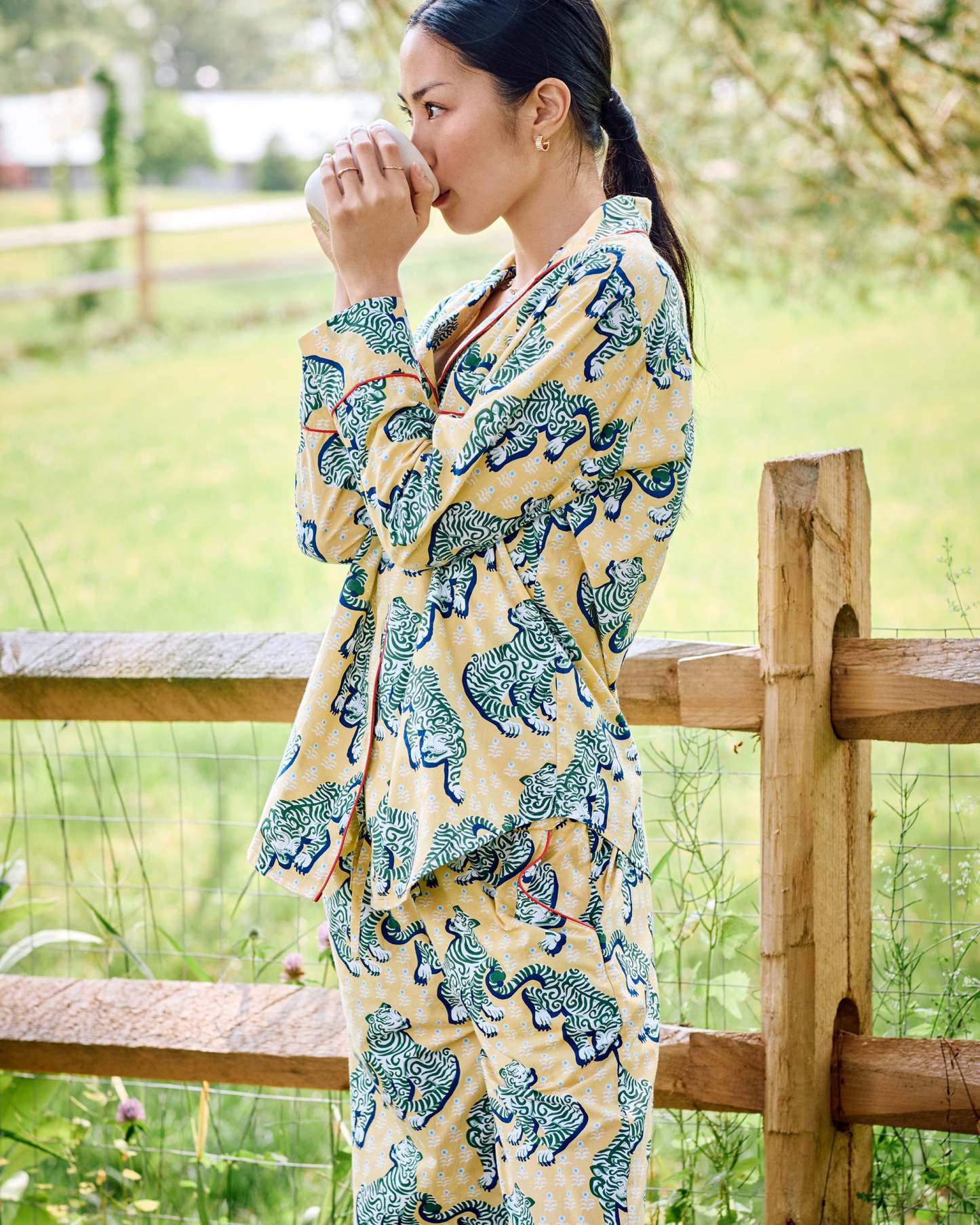 Tiger Queen - Long PJ Set - Citrine - Printfresh