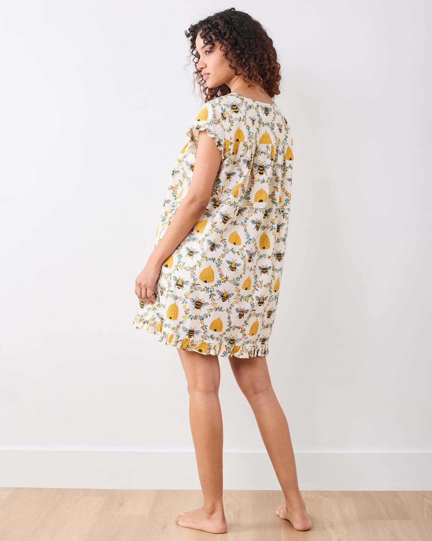 Sweet Bee - Pintuck Nightgown - Cream - Printfresh