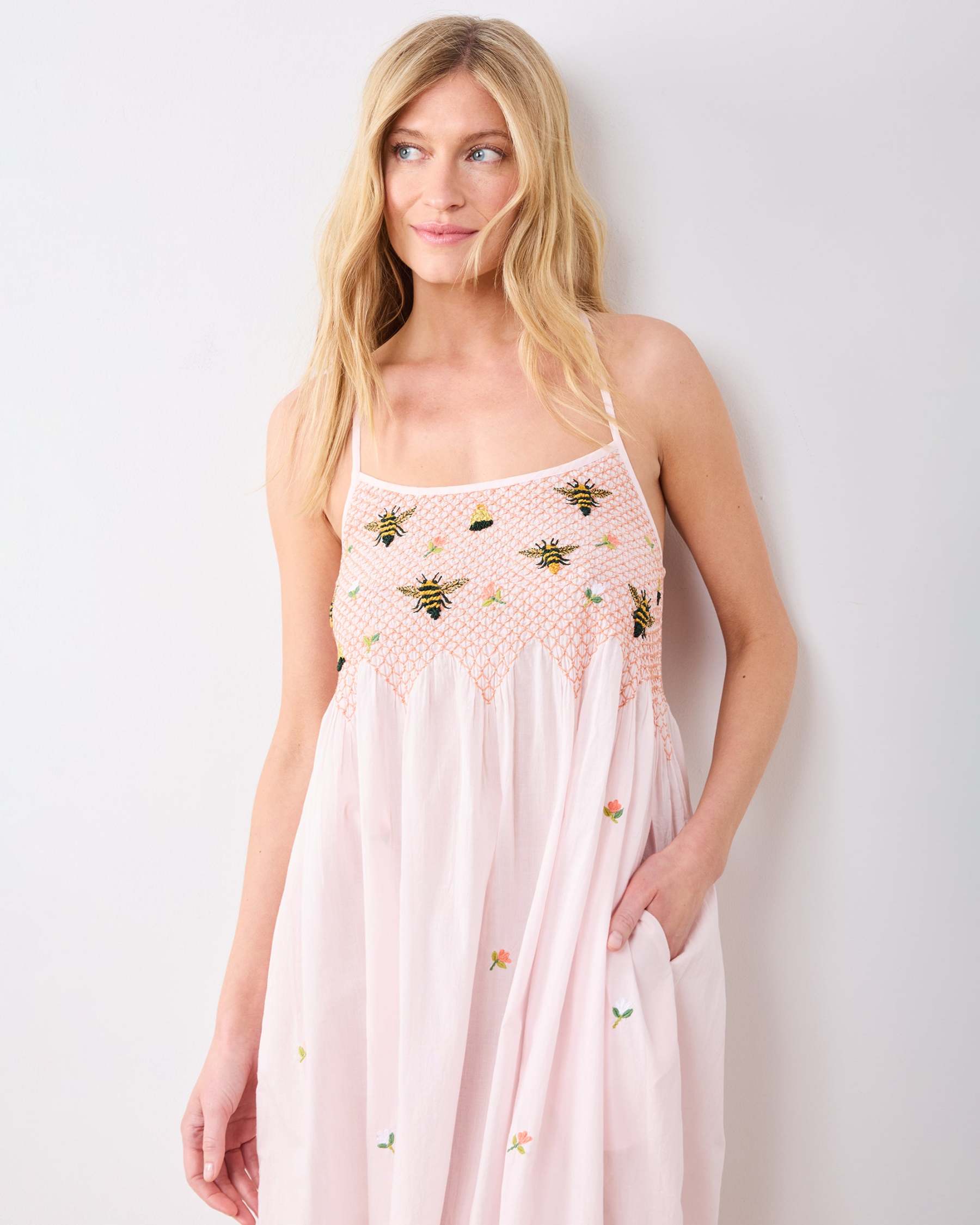 Sweet Bee - Naya Nightie - Pink Petal - Printfresh