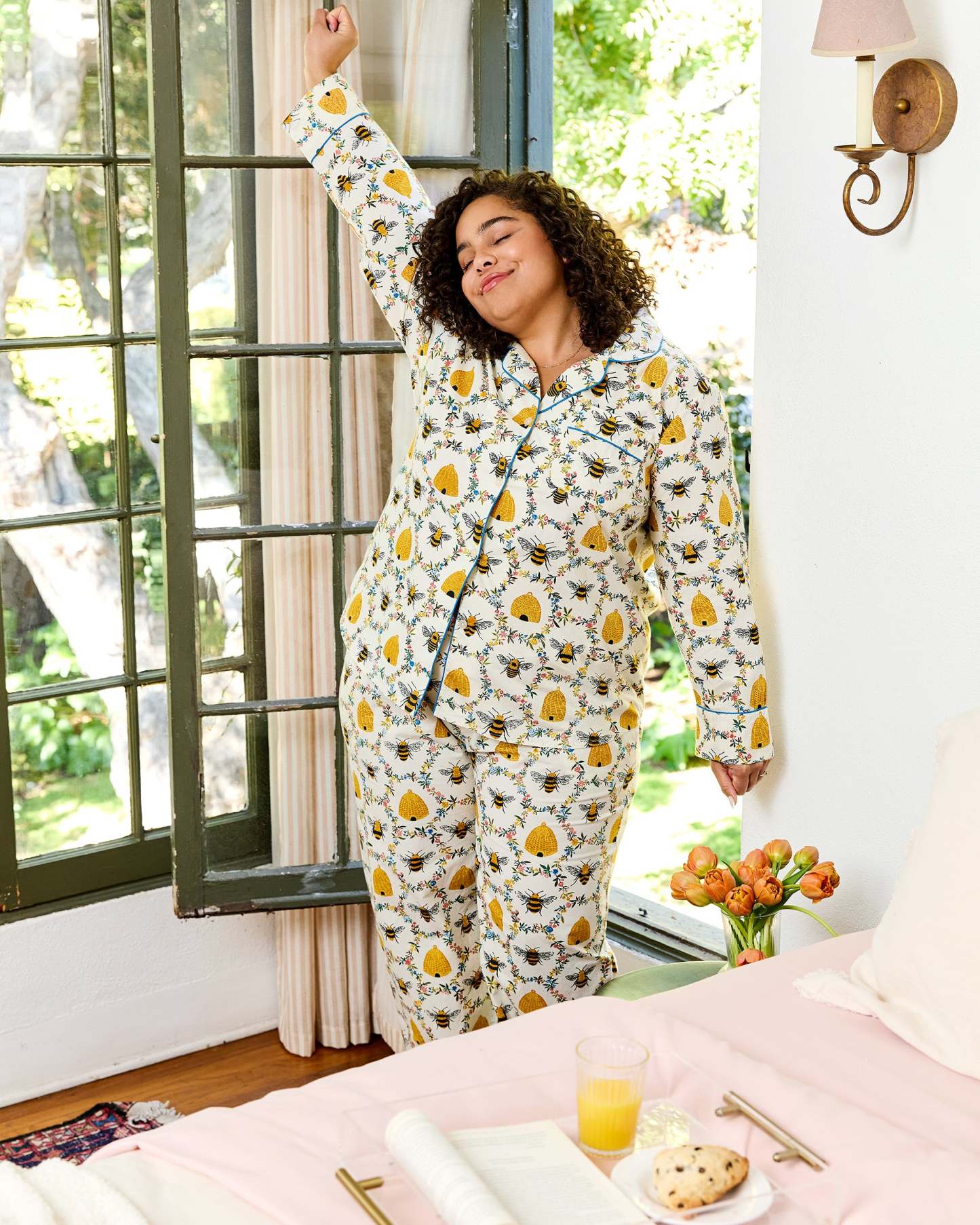 Sweet Bee - Long PJ Set - Cream - Printfresh