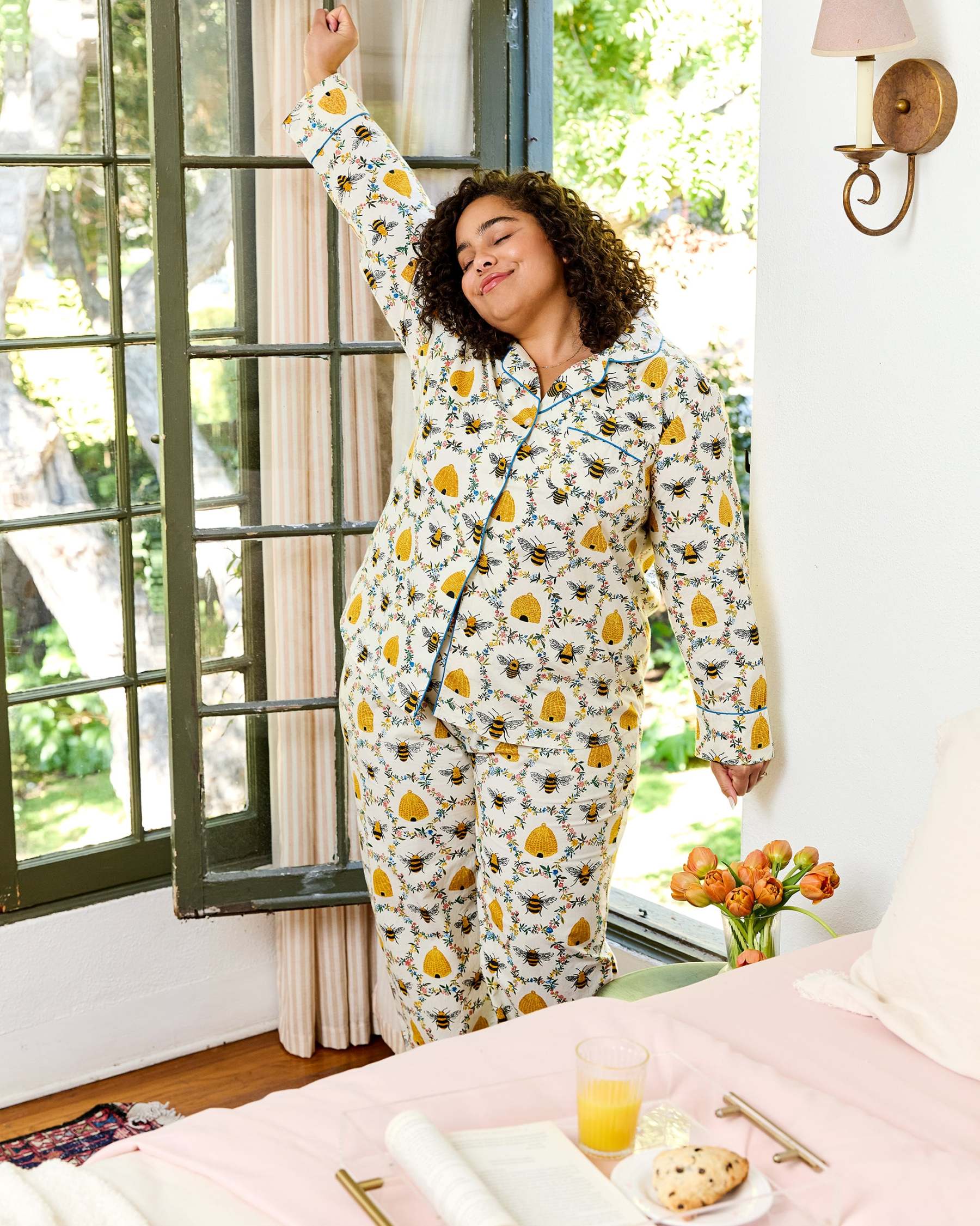 Sweet Bee - Long PJ Set - Cream - Printfresh