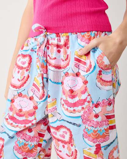Vintage Cakes - Ruffle Cropped Pants - Blue Buttercream - Printfresh