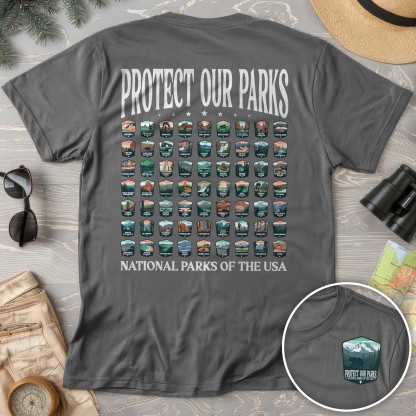Protect our Parks Badges Front/Back Print Comfort Colors T-Shirt