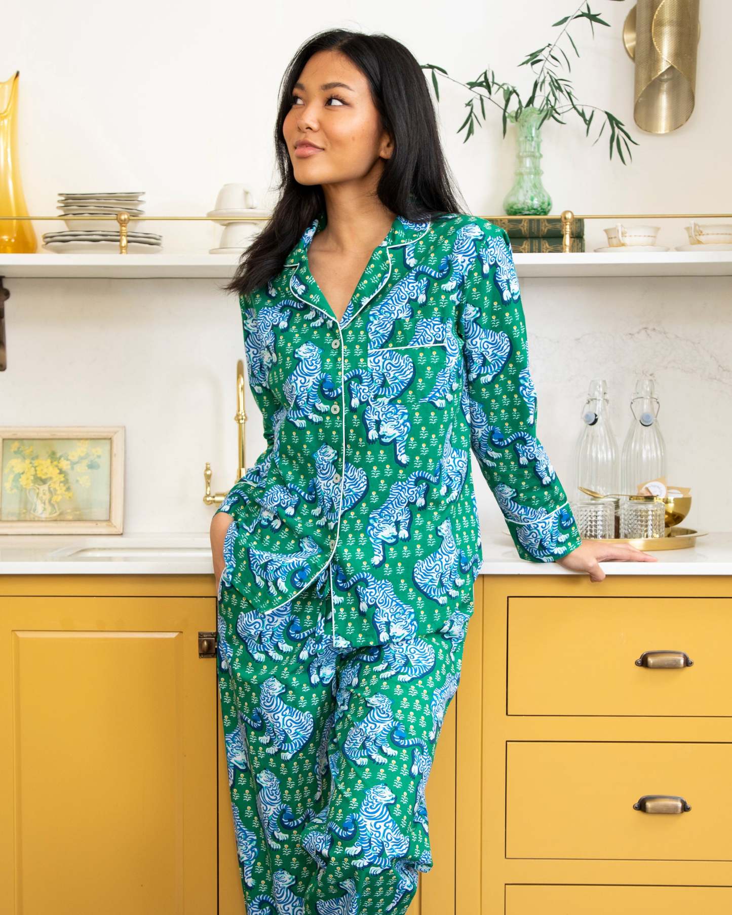 Tiger Queen - Petite Long Sleep Set - Jade - Printfresh