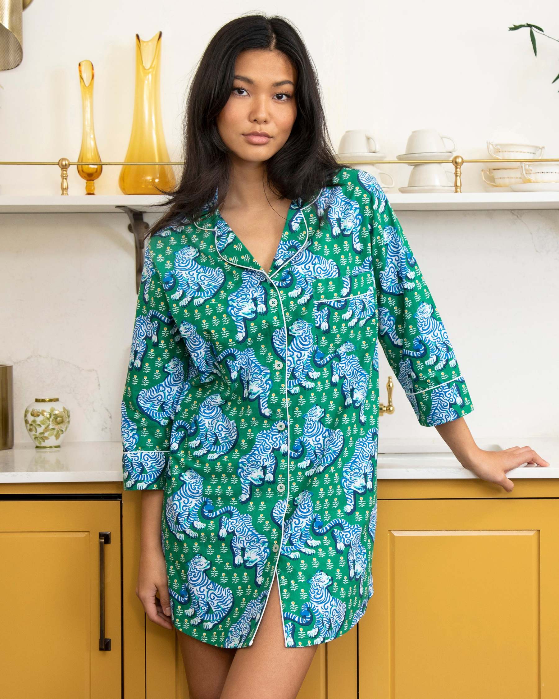 Tiger Queen - Sleep Shirt - Jade - Printfresh