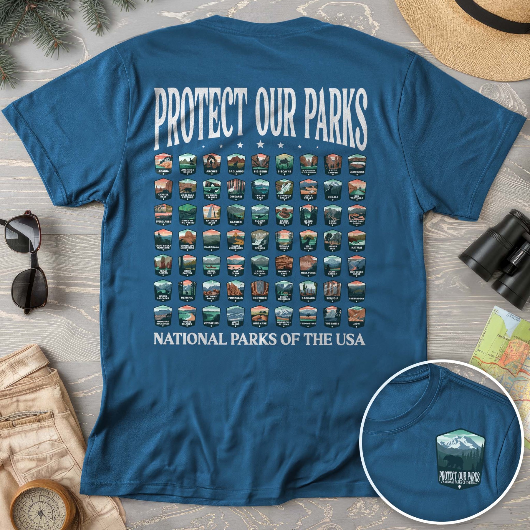 Protect our Parks Badges Front/Back Print Comfort Colors T-Shirt