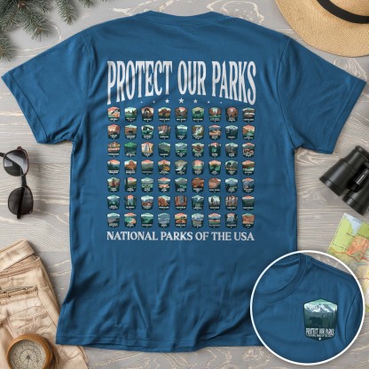 Protect our Parks Badges Front/Back Print Comfort Colors T-Shirt