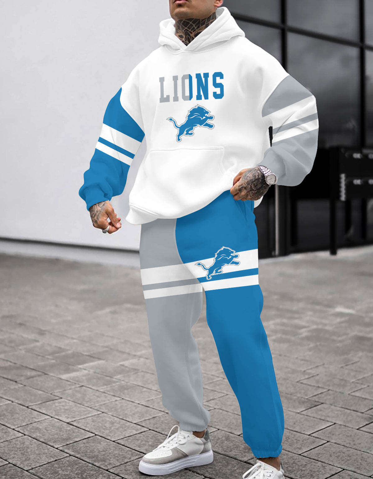 Detroit Lions 3D Printed Pullover Hoodie And Sweatpant 2pcs Tracksuits