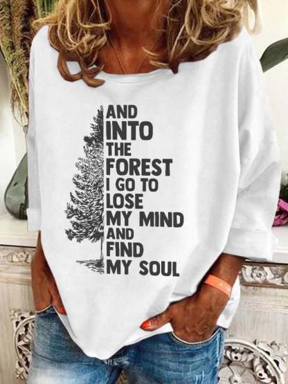 Retro Hiking Outdoors Camping And Into The Forest I Go To Lose My Mind And Find My Soul Print Sweatshirt