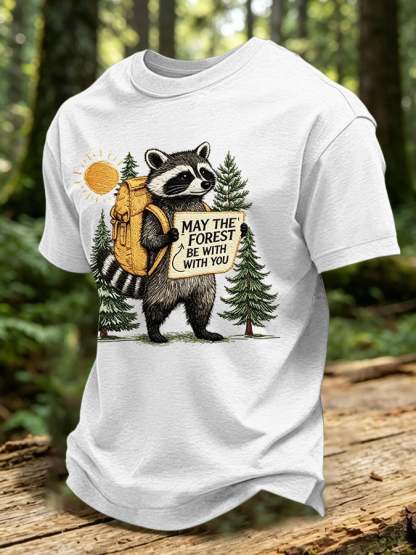 Men's May The Forest Be With You Printed Casual T-Shirt
