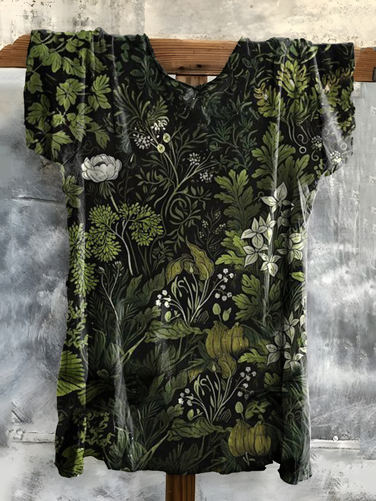 Botanical Floral Art Print Cotton Crew Neck Women's T-Shirt