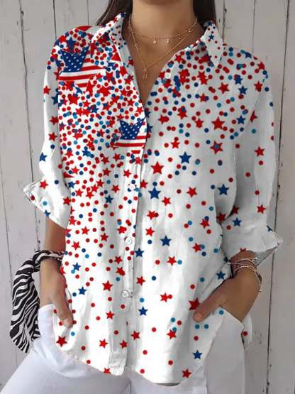🔥Last Day 49% Off🔥Women's Independence Day Star Shirt Top