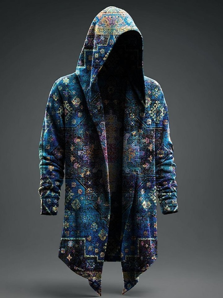 Vintage Abstract Art Prints Casual Hoodie Jacket