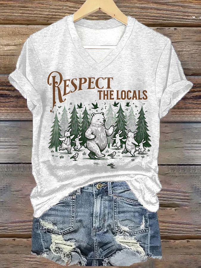 Women's Secret Forest Series Respect The Original Printed Short Sleeve T-Shirt