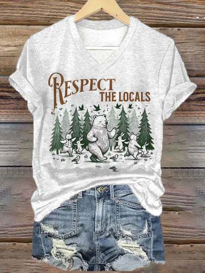 Women's Secret Forest Series Respect The Original Printed Short Sleeve T-Shirt