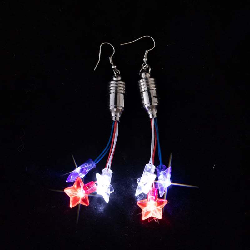 🔥Last Day 49% Off🔥Independence Day Earrings 3LED Pentacle Luminous Jewelry Resin earrings Independence Day Jewelry