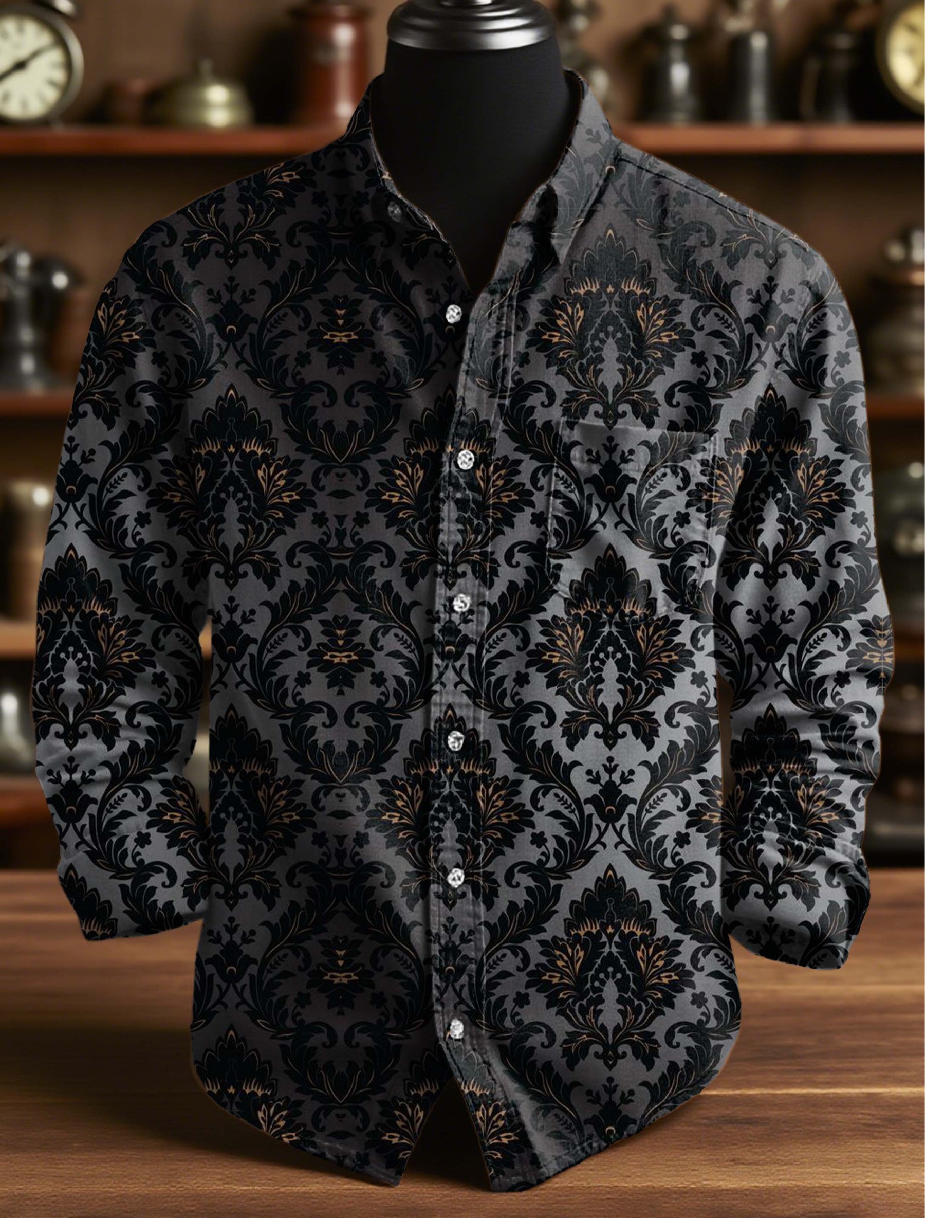 Vintage Gradient Symmetrical Pattern Art Print 100% Cotton Long Sleeve