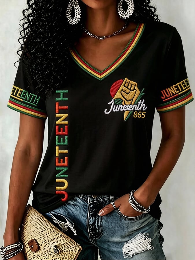 Women's Juneteenth Short-Sleeve Printed T-Shirt
