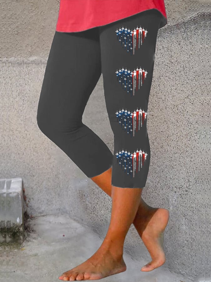 🔥Last Day 49% Off🔥Women's  Flag Independence Day Print Casual Leggings