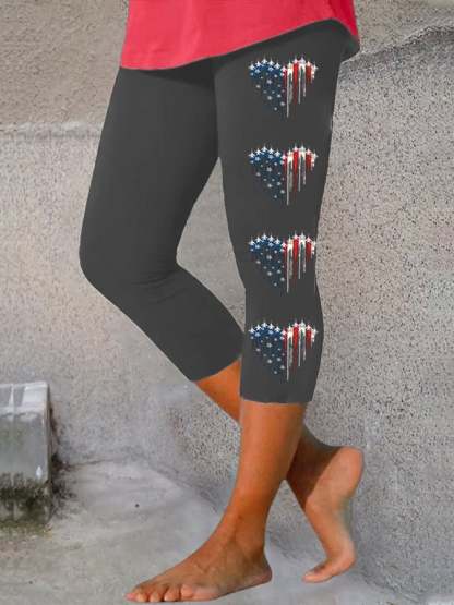 🔥Last Day 49% Off🔥Women's  Flag Independence Day Print Casual Leggings
