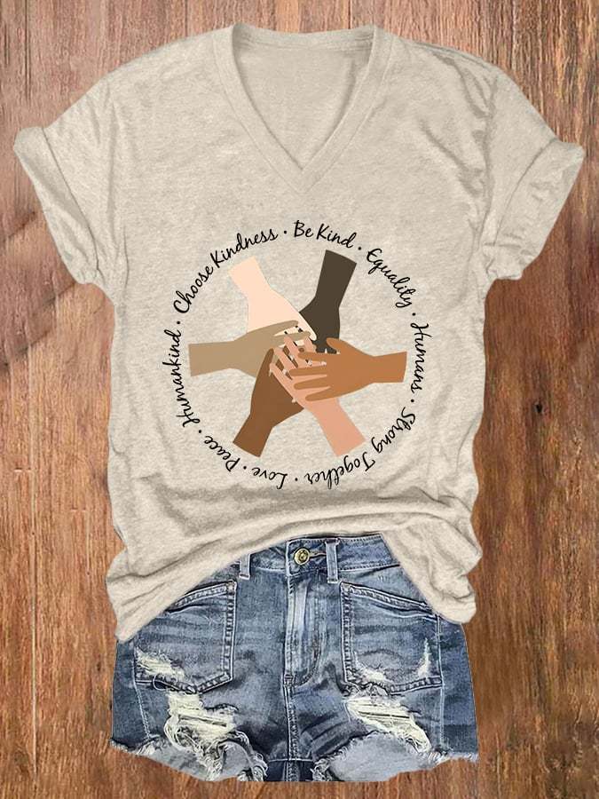 Women's FDT “Unity Of Hands , Black Lives Matter” Print Casual T-Shirt