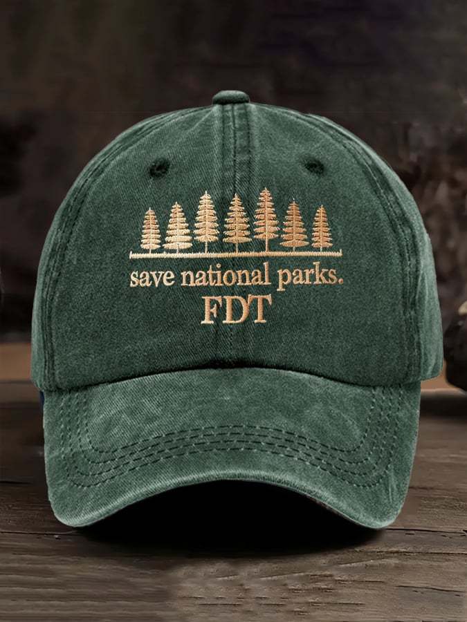 Retro Save National Parks FDT Printed Baseball Cap