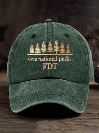 Retro Save National Parks FDT Printed Baseball Cap