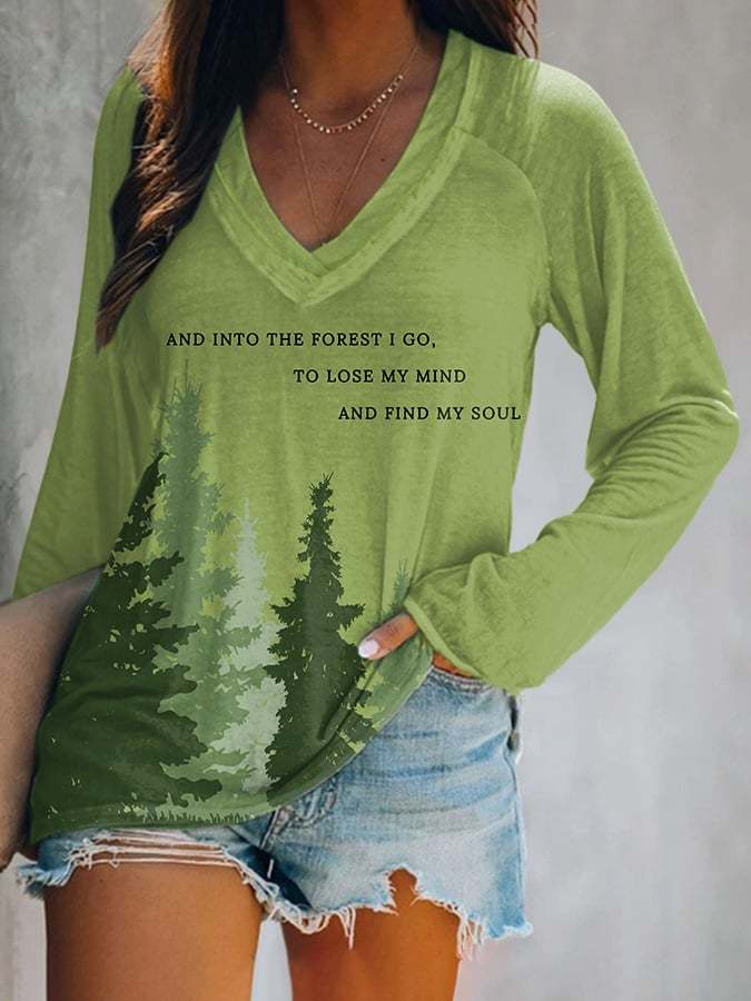 Women's National Park Protectionc Print V-Neck T-Shirt