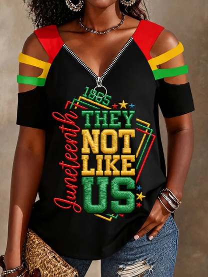 Women's They Not Like Us Print Casual T-shirt