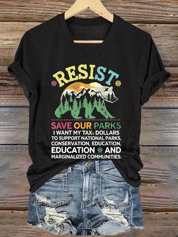 Women's Support Our National Parks Printed T-Shirt