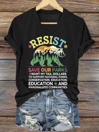 Women's Support Our National Parks Printed T-Shirt