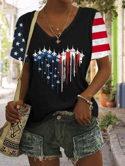 🔥Last Day 49% Off🔥Women's Flag Independence Day Printed Casual T-Shirt