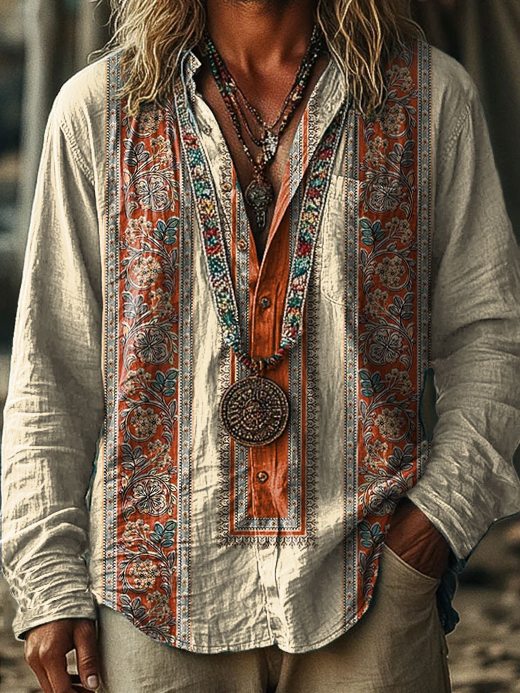 Retro Geometric stripes ethnic floral pattern Vintage Stripe Print 100