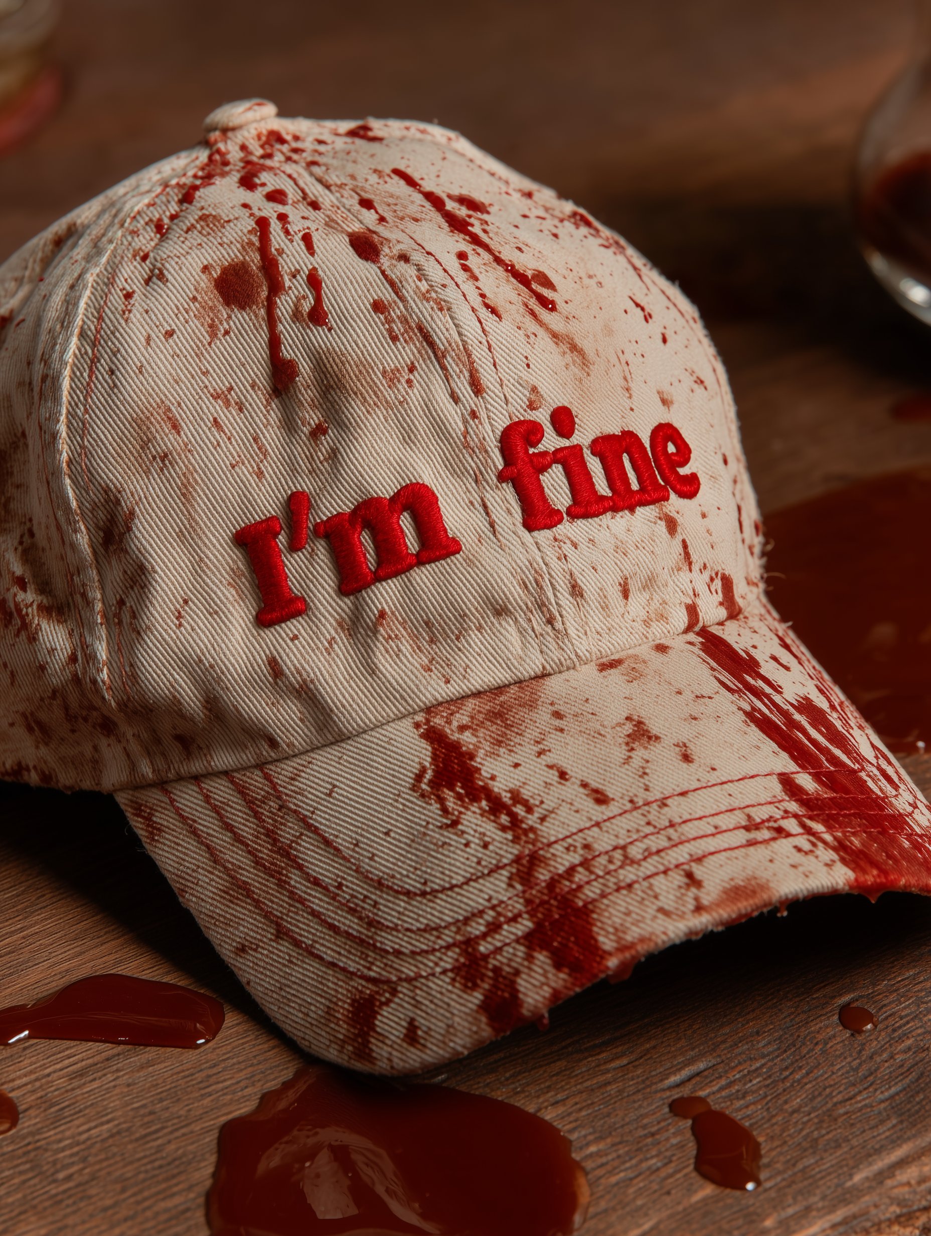 Unisex Art Bloodstain I'm Fine Hat