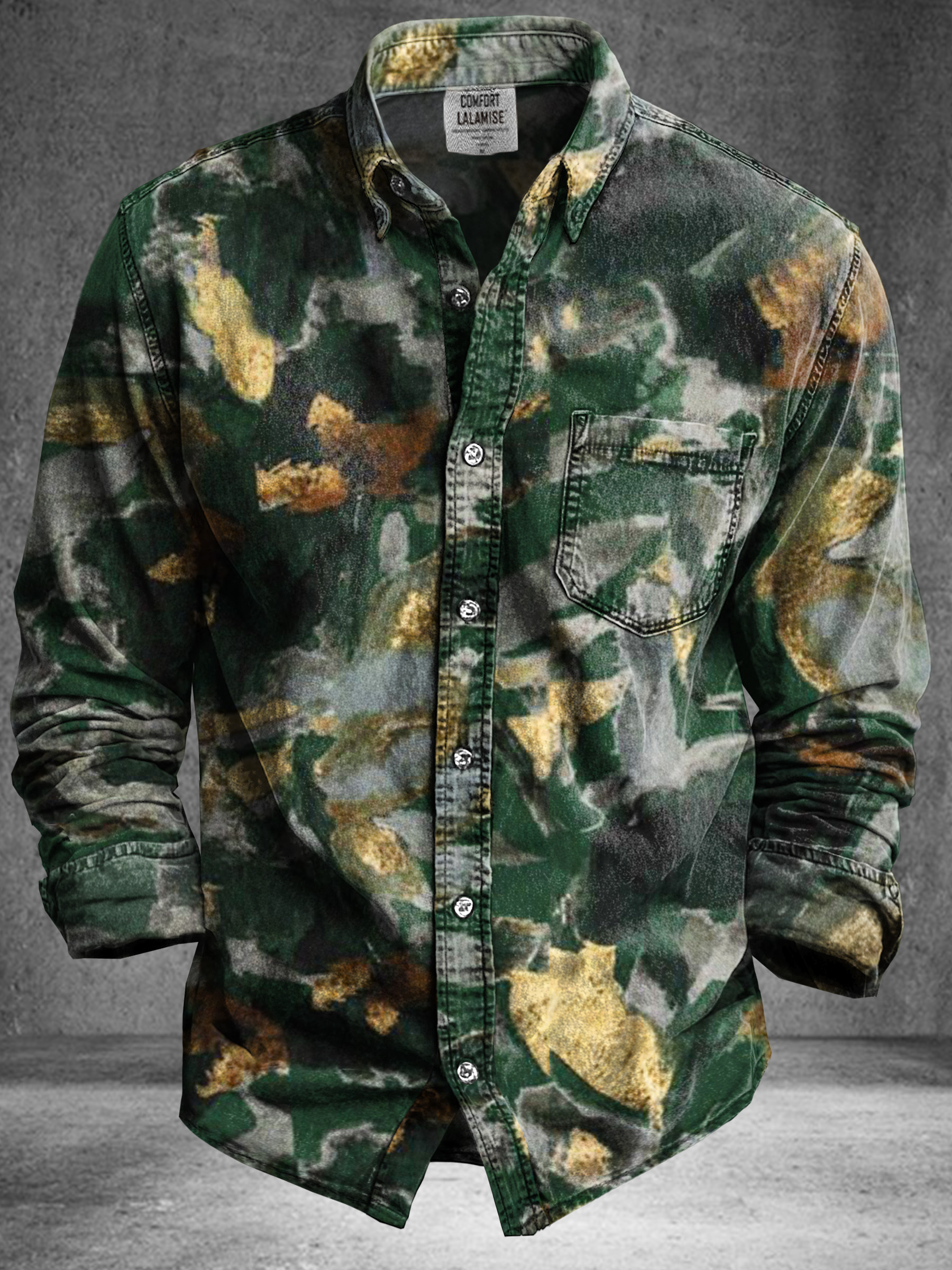 Vintage Abstract Totem Art Print 100% Cotton Long Sleeve Shirt