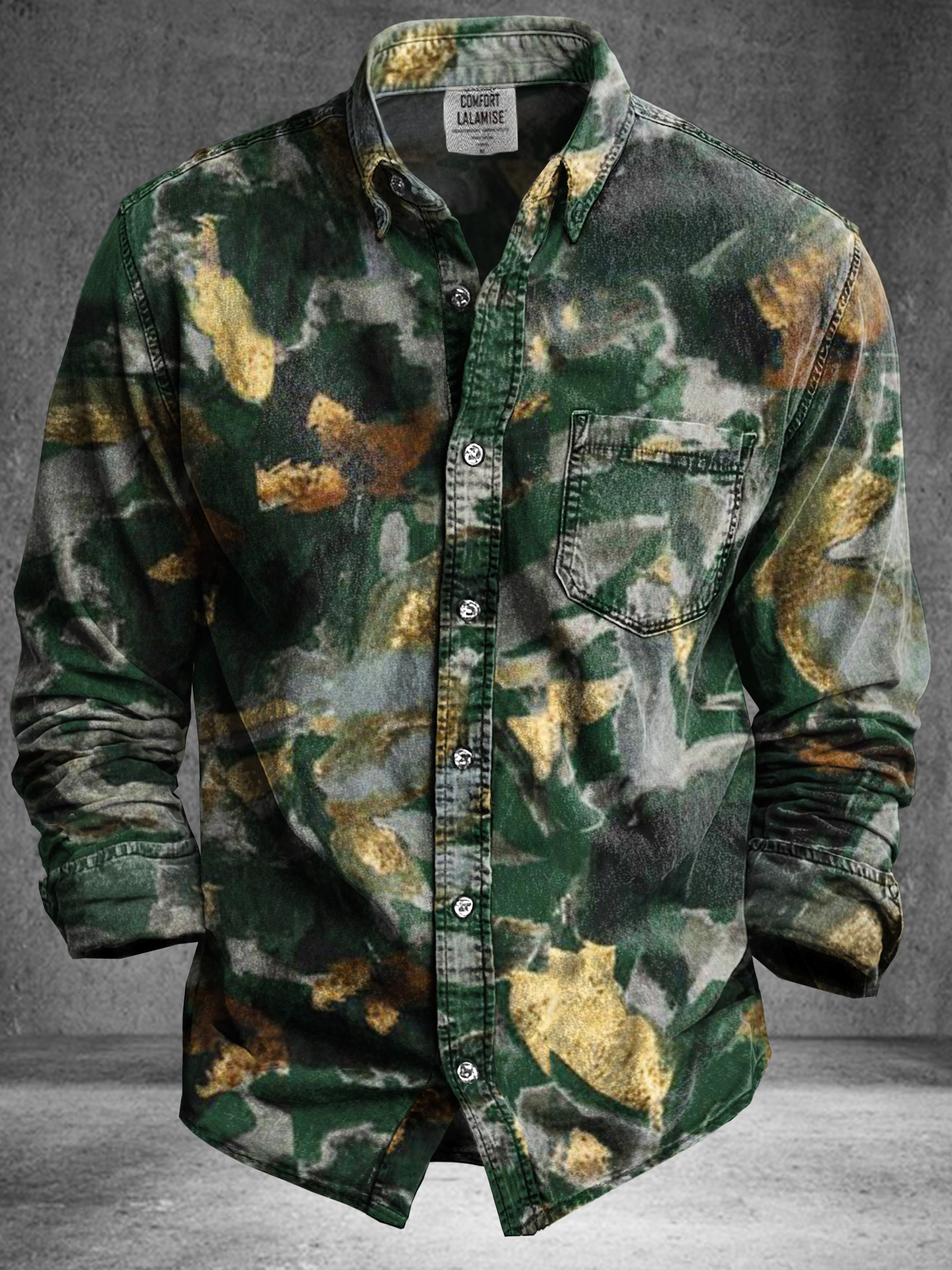 Vintage Abstract Totem Art Print 100% Cotton Long Sleeve Shirt