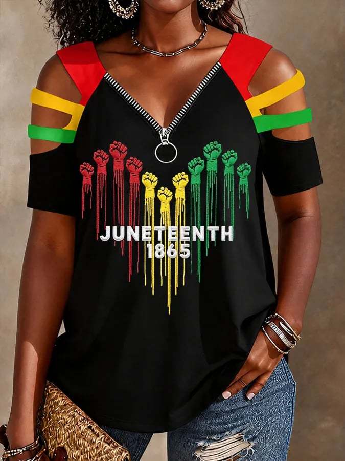 Women's Retro Juneteenth Print T-Shirt