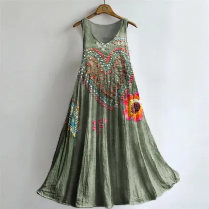 Women's Vintage Bohemian Floral Art Print Casual V Neck Long Sleeve Tops