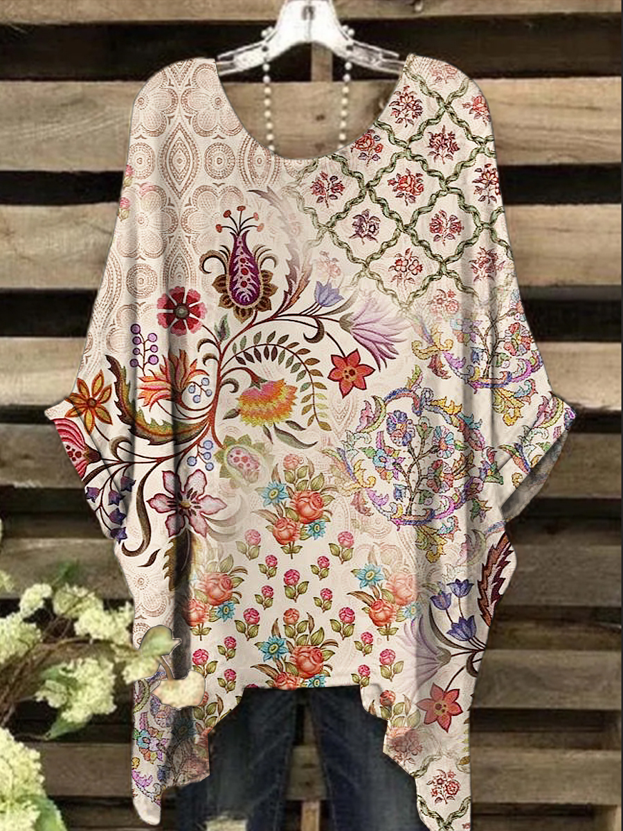 Women's Vintage Floral Print Design Top