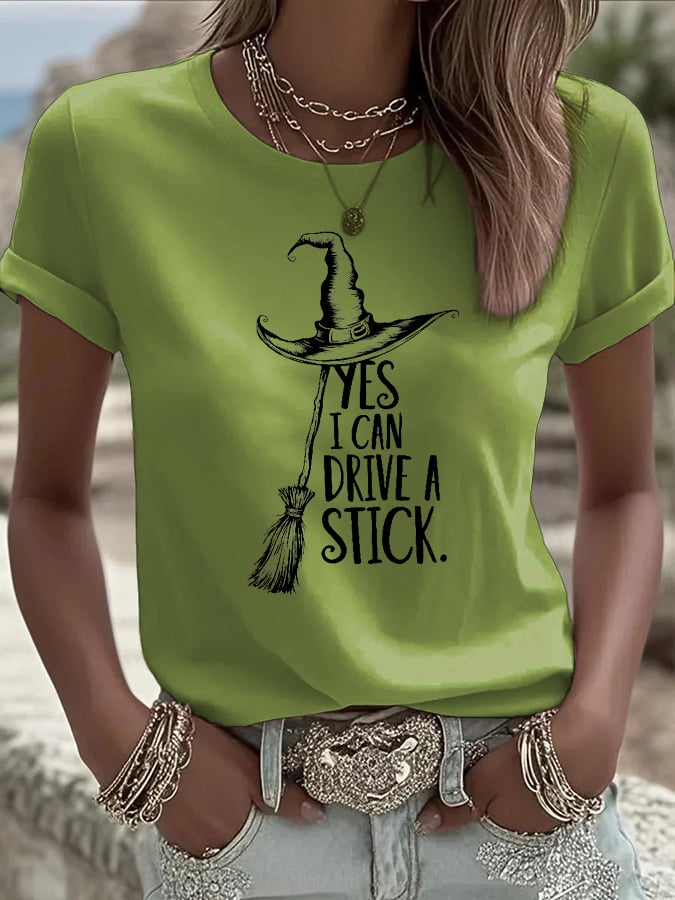 🔥Buy 2 Get 8% Off🔥Women's I Can Drive a Stick Print Casual T-Shirt