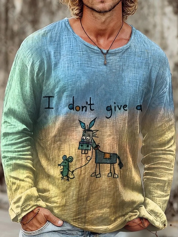 I Don't Give A Pattern Art Print Casual 100% Cotton Shirt