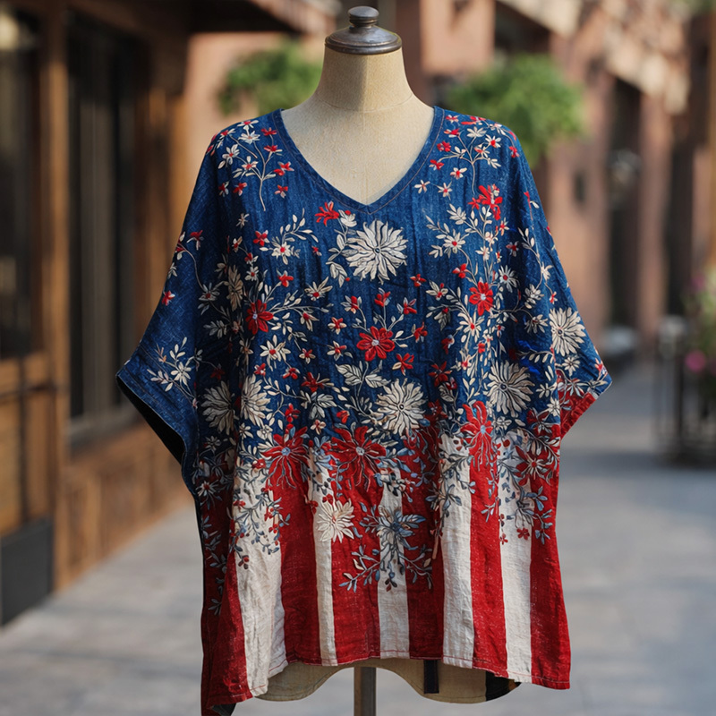 Women's 250th Anniversary Printed Cotton-Linen Top