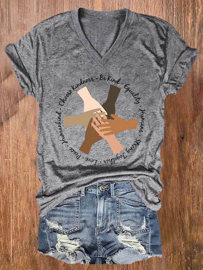 Women's FDT “Unity Of Hands , Black Lives Matter” Print Casual T-Shirt