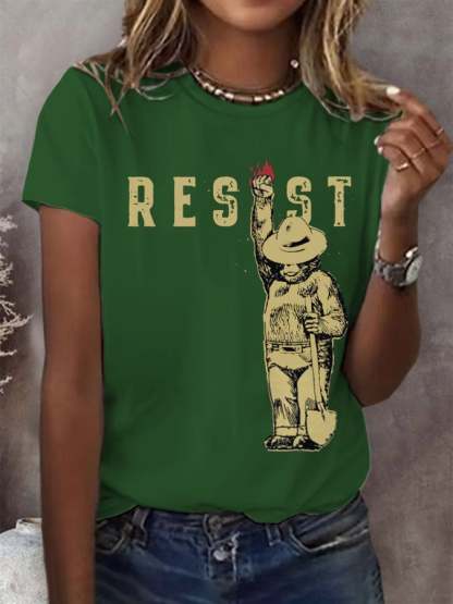 Women's Protect Our National Parks Print Round Neck T-Shirt