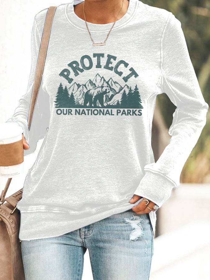 Women's Protect Our National Parks Printed Sweatshirt
