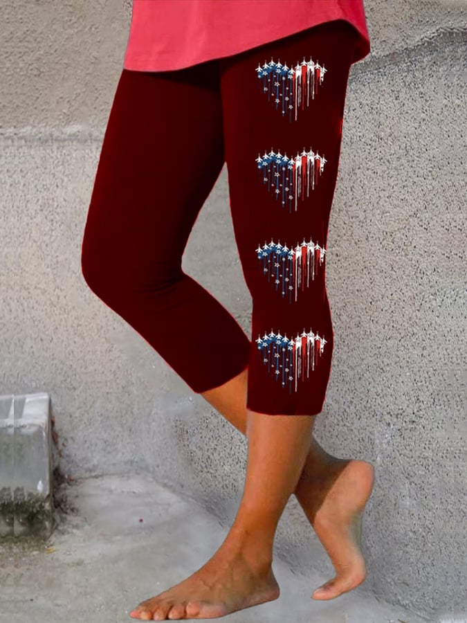 🔥Last Day 49% Off🔥Women's  Flag Independence Day Print Casual Leggings