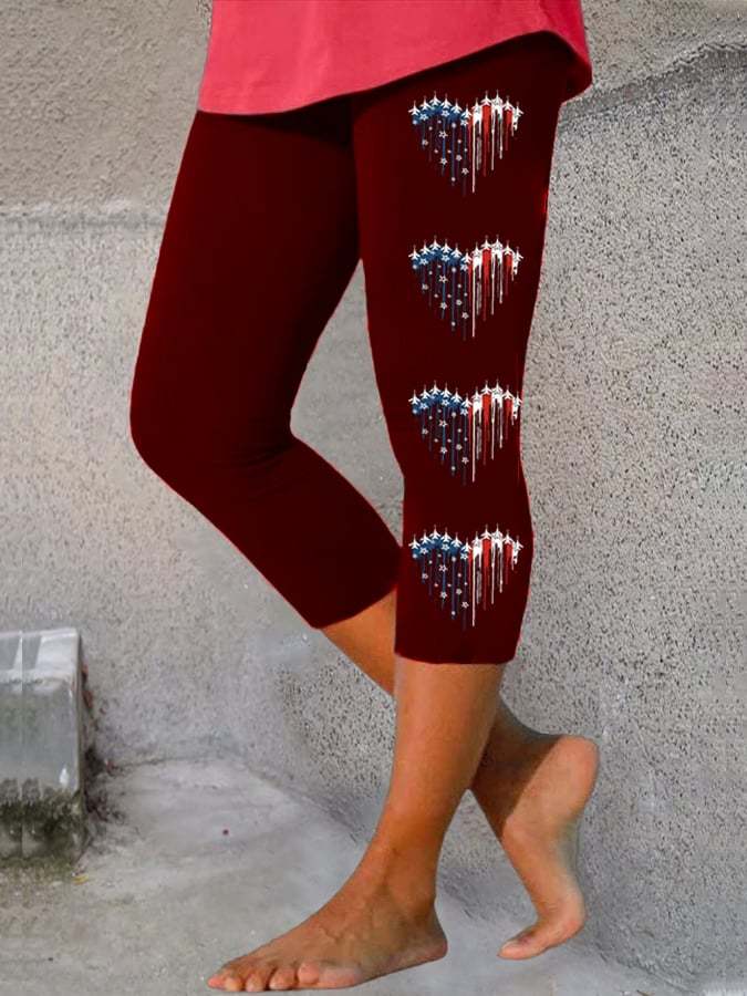🔥Last Day 49% Off🔥Women's  Flag Independence Day Print Casual Leggings