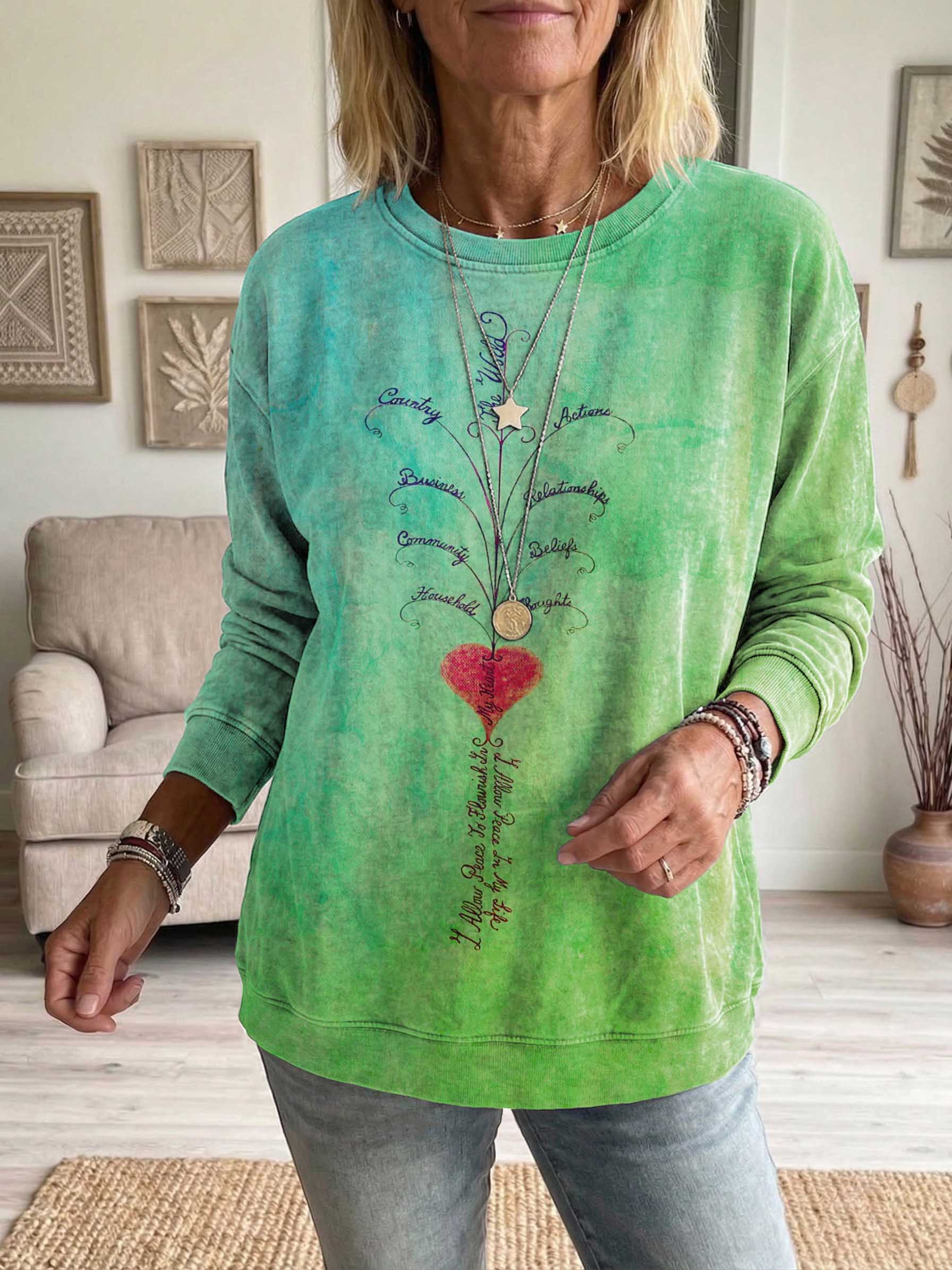 I Allow Peace To Flourish In Flourish In I Allow Peace In My Life Art Print Casual Sweatshirt