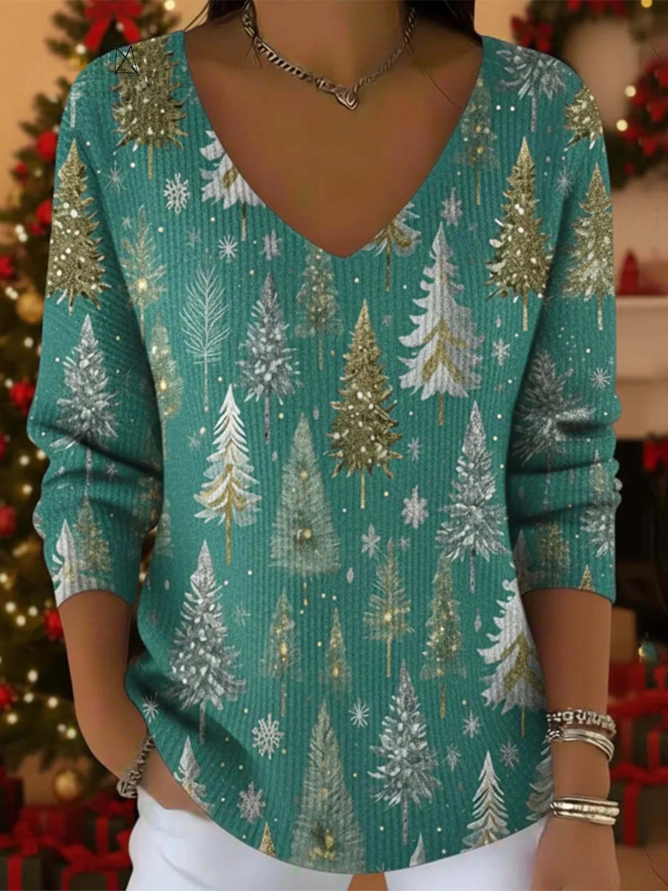 Tiffany Blue Dream Christmas Sweater Top